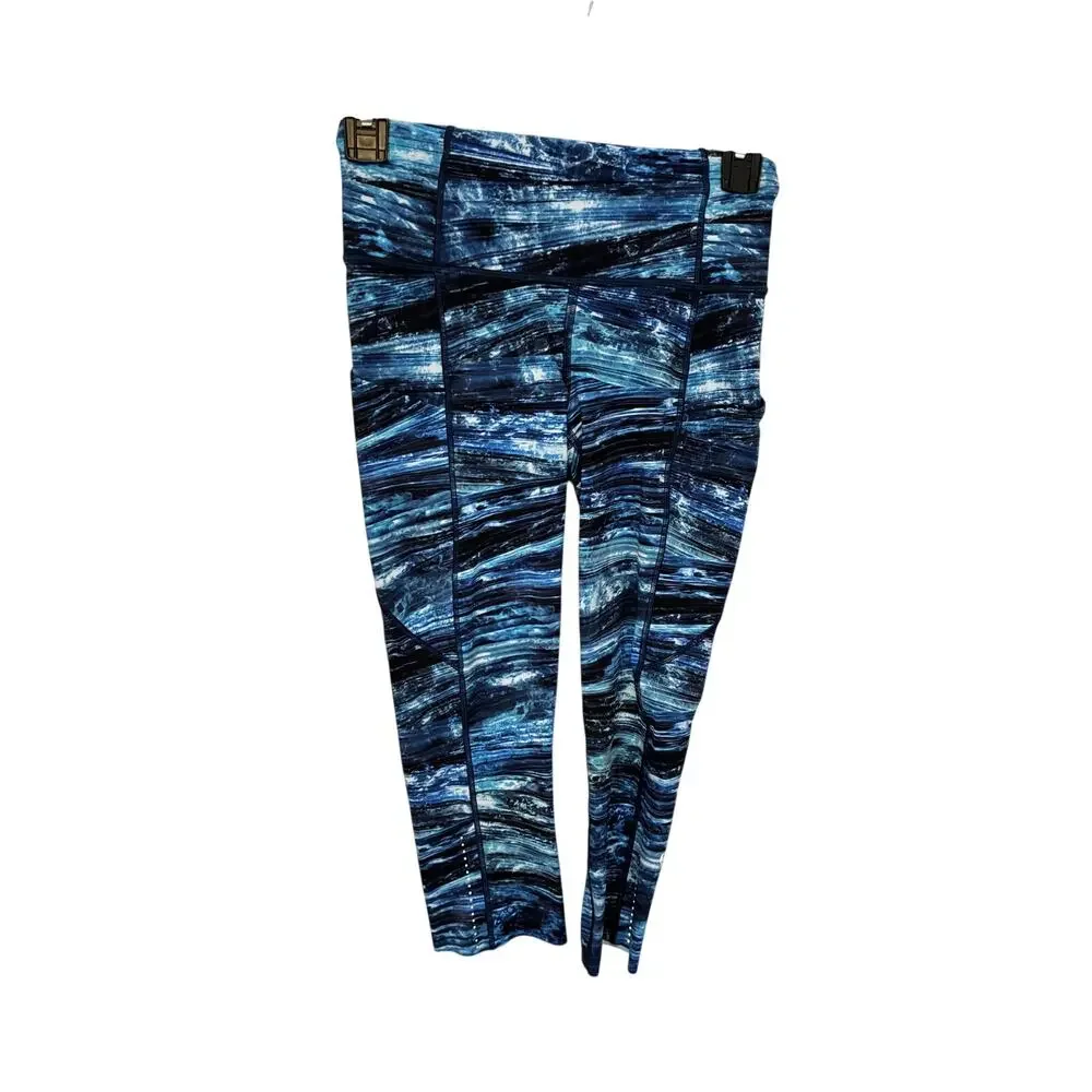Lululemon Fast Free Speed Crop II Nulux Shorelines Leggings 4 Gorpcore - Picture 2 of 6